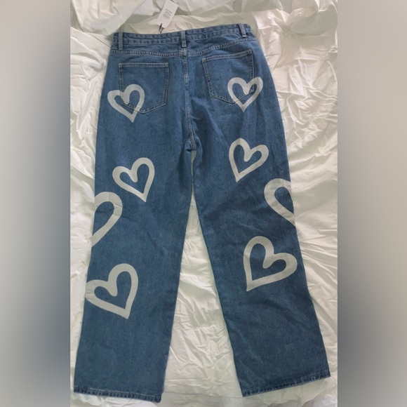 Cider straight leg jeans with hearts on them - Picture 14 of 15